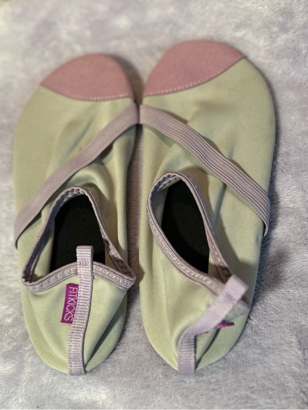 Women’s FITKICKS Slip-On Activity Shoes in Light Gray and Lilac